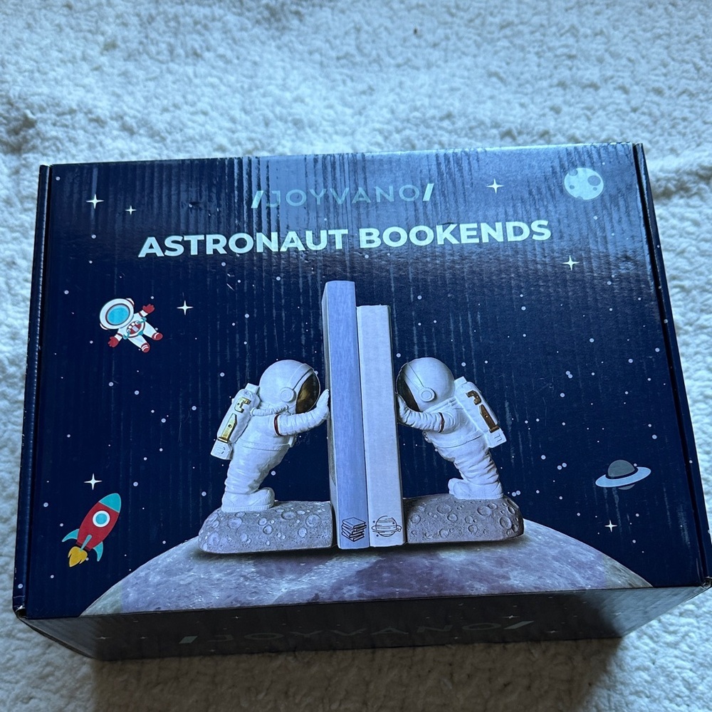 Astronaut Bookends - White